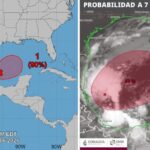 Baja presión en el Golfo alcanza 90% de probabilidad ciclónica